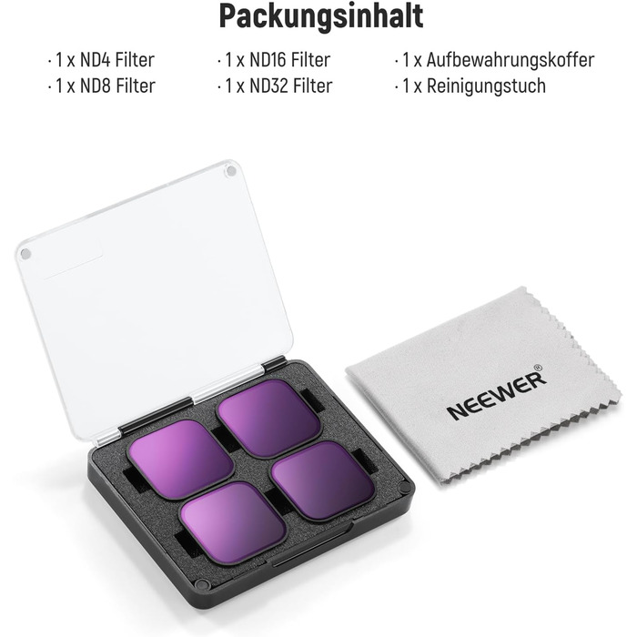 Фільтри NEEWER CPL ND для GoPro Hero 13 12 11 10 9: комплект 6 шт. (CPL, ND8, ND16, ND32, ND64, ND1000)