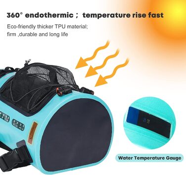 WILD HEAT Camping Shower 12L Portable Shower for Camping with Foot Pump and Shower Bag Backpack for Camping (22L, Turquoise)