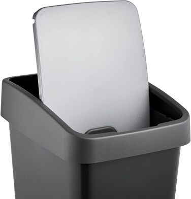 Контейнер для сміття Keeeper Premium з кришкою-фліп, Soft Touch, магнітний, сірий графіт (45 л)
