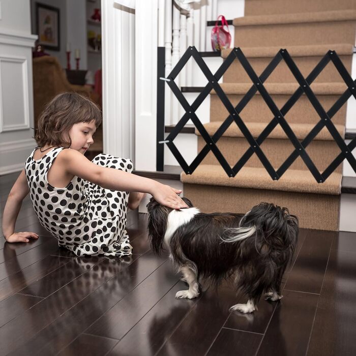 Захисне ворота для собак Relaxdays, розтягується до 108,5 см, висота 47,5-60 см, чорний колір (XL)