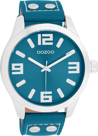 Жіночий наручний годинник Oozoo Timepieces з шкіряним ремінцем, аналоговий, круглий циферблат (колір: Petrol)