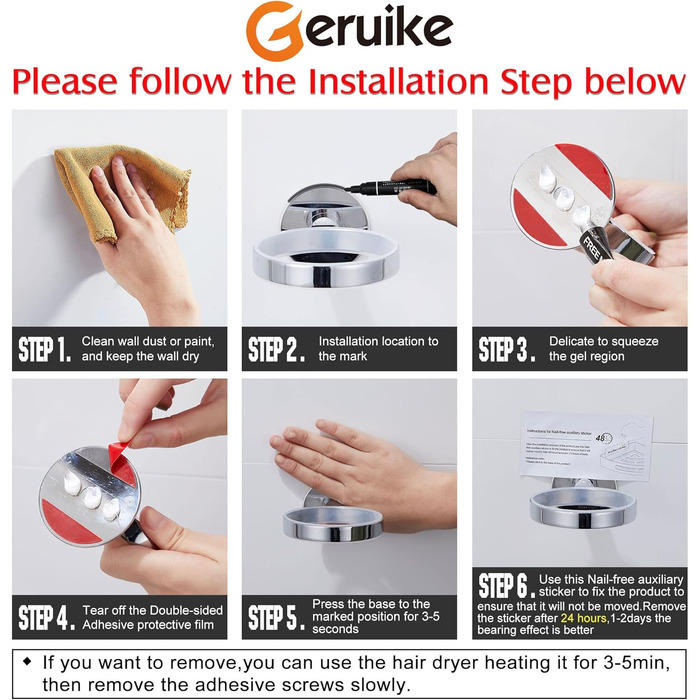 Набір для чищення унітазу GERUIKE з керамічним тримачем (сірий матовий, хром-срібло)