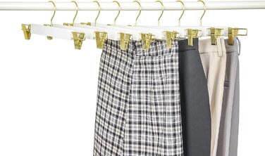 Дерев'яні вішалки для одягу Amber Home, 10 шт., 36 см, білі. Міцні, з антиковзними кліпсами та поворотним гачком. Підходять для штанів, шортів, спідниць, шкарпеток та нижньої білизни.