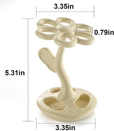 Тримач для зубних щіток та пензлів з кераміки, 6 відділень (сріблястий) (Mitch)