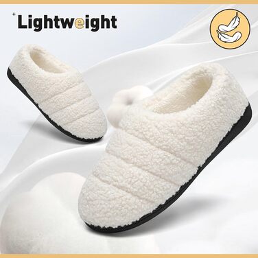 Тапочки халатні Mishansha зимові, теплий memory foam, жорстка підошва, розмір 36-47, білі