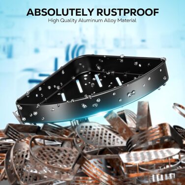 Поличка для душу Nieifi без свердління, кутова, з нержавіючої сталі, 4 яруси, чорна