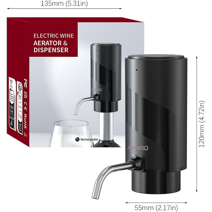 Wine Aerator, Red Wine Decanter, Wine Decanter (Aerator Set) (Electric Aerator)