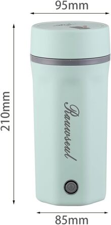 Електричний чайник Glas Elektrisch Wasserkocher 0,6L 500W з регулюванням температури 40-75°C, таймером, сенсорним керуванням, BPA-free, компактний, для дому, дачі, кемпінгу, підходить для чаю, кави, білий (Grün Max)