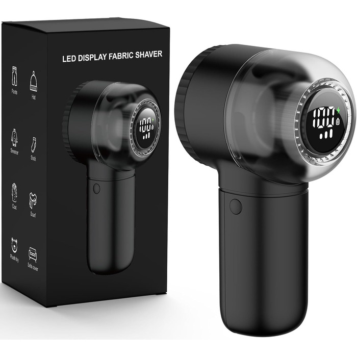 Електричний видальник пуху для одягу Fusselrasierer FB03 чорний - 3 швидкості, LED дисплей