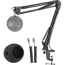 Кріплення для мікрофона Blue Snowball iCE, Popschutz та гнучкий канал для кабелів, сумісний з кріпленням Blue Snowball від YOUSHARES