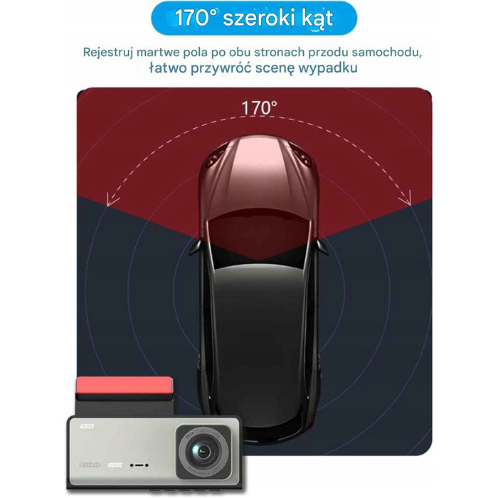 3-канальний автомобільний відеореєстратор Full HD: передня та задня камери, Wi-Fi, нічний режим