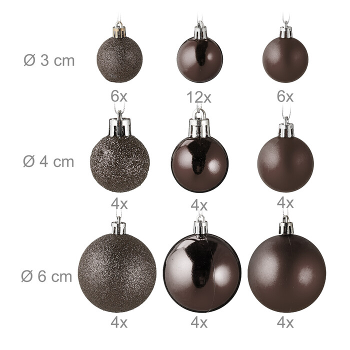 Relaxdays Set of 100 Christmas Baubles