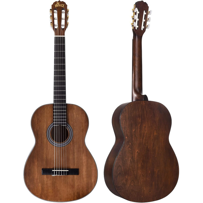 Класична гітара Winzz 4/4 для дорослих та початківців, 39 дюймів, коричнева