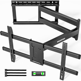Настінна кріплення для телевізора monTEK 1080mm - для плоских та вигнутих моніторів до 60 кг, поворотна та нахилена, висувна, VESA 800x400 мм (43-80 дюймів)
