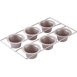 CHEFMADE Popover Pan, 6-Cup Non-Stick Yorkshire Muffin/Cupcake Baking Pan for Oven Baking (Champagne Gold)