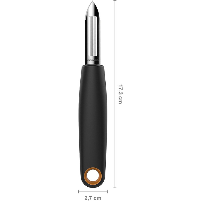 Овочечистка Fiskars Functional Form 18 см, сталь/пластик, чорно-помаранчевий (набір 2 шт) 1014419