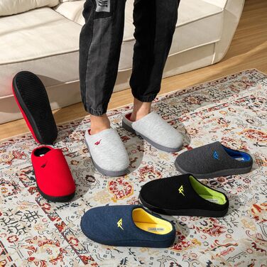 Домашні тапочки JOMIX для чоловіків та жінок, теплі, з піною Memory Foam, зручні та неслизькі, для дому та вулиці, 45 EU, сірий, блакитний