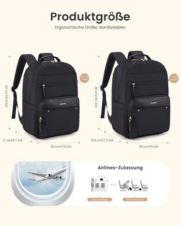 Рюкзак для ноутбука LOVEVOOK, 15.6 дюймів, чорний: водонепроникний, для роботи, навчання, подорожей