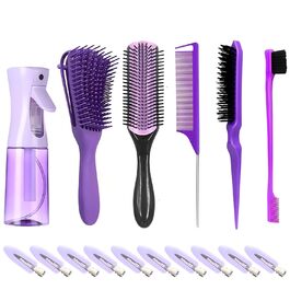 Набір гребінців та щіток WhaleO для волосся: щітка для локонів, пучок, розчісування, для кучерявого волосся, гребінець з ручкою, набір для створення зачісок, аксесуари для волосся