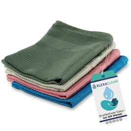 Набір мікрофібрових серветок для прибирання ELEXACLEAN, без розводів, 55x40 см, багатоколірні (4 шт.)