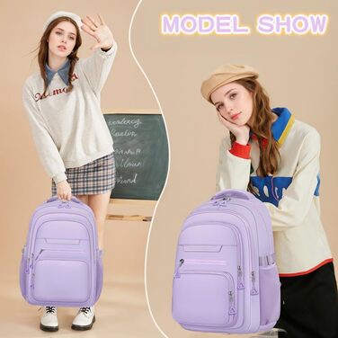 Стильний рюкзак для дівчини: школа, коледж, подорожі (фіолетовий)