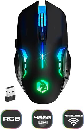 Бездротовий ігровий комплект клавіатури та миші EMPIRE GAMING Armor RF800 - RGB підсвітка, 4800 DPI, QWERTZ (DE), сумісний з PC, PS4, PS5, Xbox, Mac (білий)