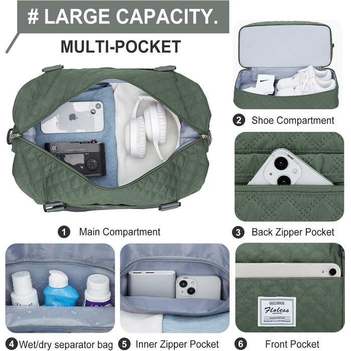 Спортивна сумка для подорожей Easyjet: водонепроникна дорожня сумка для жінок з відділенням для взуття, 47x37x22 см (38 л)