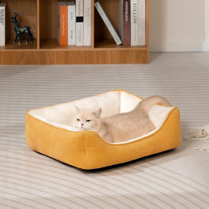 Килимок для котів та собак Hollypet, м'яке ліжко для тварин, 55x45x15 см, жовтий