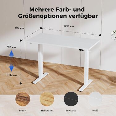 Регульований стіл Agilestic 100x60 см, електричний з пам'яттю, ергономічний, для комп'ютера, білий
