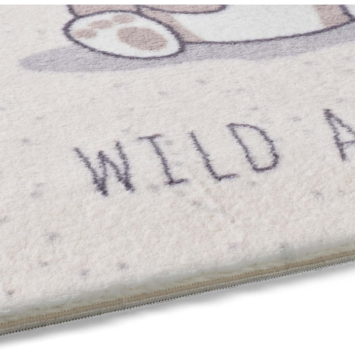 Taracarpet Rug for Children's Room, Kids' Rug and Teen Room Rug, Soft, Cozy, and Soft in Various Designs, Wild and Free Bear, 160x230 cm