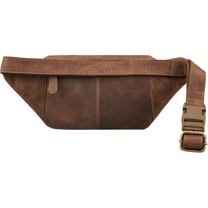 STILORD 'Pino' Елегантна поясна/грудна сумка з екошкіри для жінок та чоловіків. Компактна, вінтажна, з натуральної шкіри, колір: (Mittel - Braun)