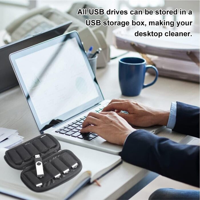 Організатор для USB-накопичувачів: кейс-коробка на 10 шт. чорного кольору