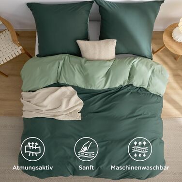 Комплект постільної білизни BEDSURE 135x200 см, 4-х частинний, зелений (2 наволочки 80x80 см, 2 простирадла 135x200 см), мікрофібра, поліестер, ÖKO-TEX
