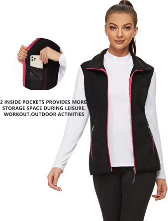 Жіноча флісова жилетка Soneven для активного відпочинку: біг, походи, їзда верхи. Легка, тепла, вітрозахисна, з блискавкою. Чорний колір, розмір M.