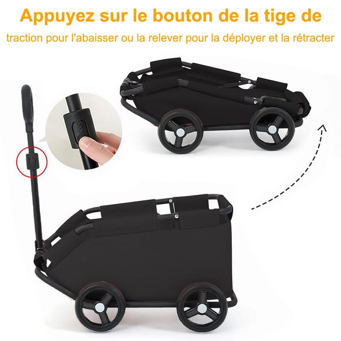 Візок для собак та котів OHMG, складний, до 20 кг, з гальмами, великий кошик, 3 вікна, тримач для напоїв, чорний