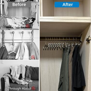 10 металевих кріплення для штанів, шкарпеток та спідниць, 30 см, антиковзаючі, хром, міцні, компактні, чорні (10 шт.)