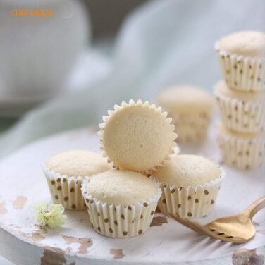 CHEFMADE Mini Muffin Pan, 20-Cavity Non-Stick Tiny Cupcake Pan Baking Pans for Oven Baking (Champagne Gold)