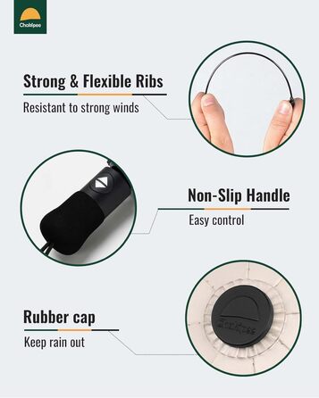 Чакіпі - парасолька велика, стійка до вітру, компактна для подорожей, автоматична, для жінок та чоловіків, UV-захист, блакитна, діаметр 97 см, 8 спиць