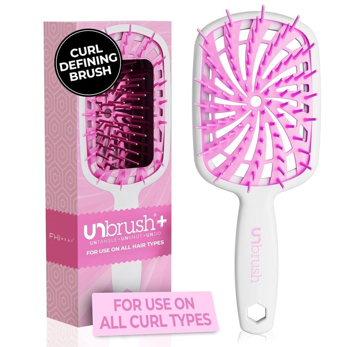 Щітка для волосся FHI Heat UNbrush Plus – для кучерявого волосся, розплутування, 84 гнучкі щетинки, Bubble Gum