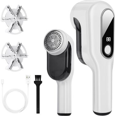 Електричний видалення ворсу HOTUT: 3 леза, LED-дисплей, 2 режими, для одягу, диванів, килимів