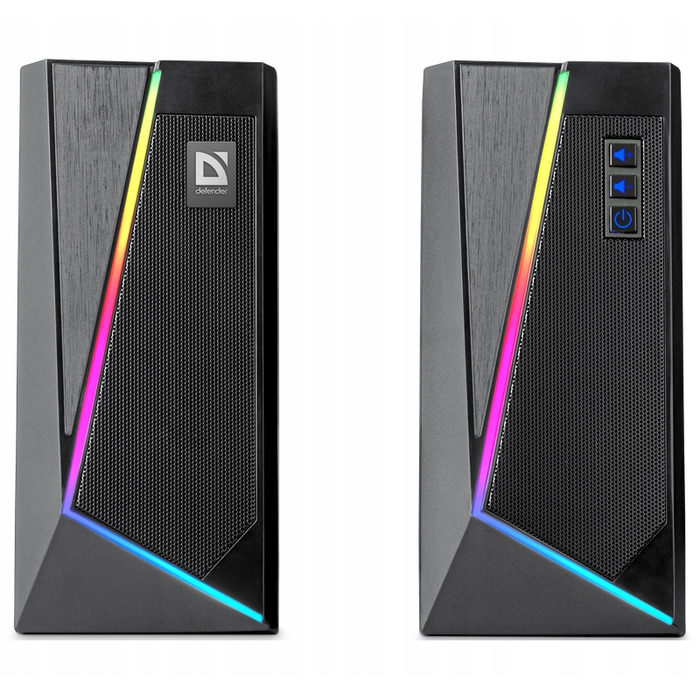 Комп'ютерні колонки DEFENDER SOLAR 3 2.0, 10 Вт, Bluetooth, RGB-підсвітка, USB