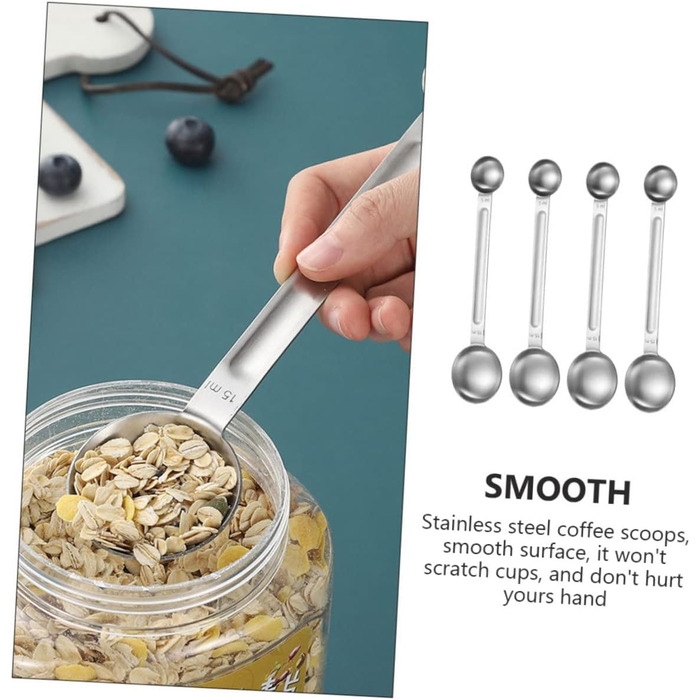 TOPBATHY 20-Piece Stainless Steel Measuring Spoons for Coffee, Tea, Tablespoons, Measuring Spoons, Baking Teaspoons, Sugar Spoons, Kitchen Measuring Spoons, Scoops for Canisters, Measuring Cups and Silver
