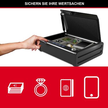 MASTER LOCK Сейф портативний з кодовим замком та кабелем P008EML - для електроніки, документів, грошей (біометрія, ключ, комбінація)