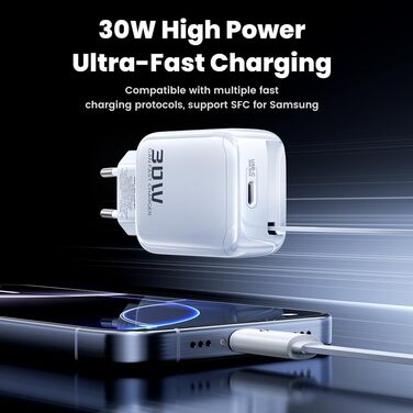 Зарядний пристрій USB-C toocki GaN 67W з LED дисплеєм та вбудованим кабелем 30W для MacBook, iPhone 17 Pro Max, Samsung Galaxy S24 Ultra/S23, Nintendo Switch, ноутбуків та смартфонів