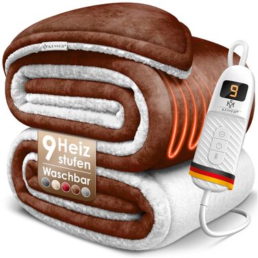 Електрична грілка KESSER® 200x180 см з автовимкненням | Двостороння, 9 температурних режимів, з таймером та цифровим дисплеєм | Для ліжка, дивана | Можна прати до 40°C