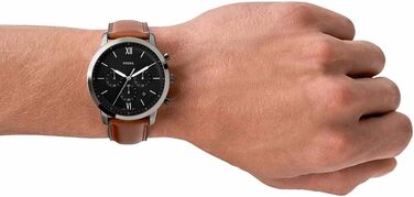 Годинник чоловічий Fossil Neutra Chronograph, кварцовий, шкіряний ремінець коричневий/сірий