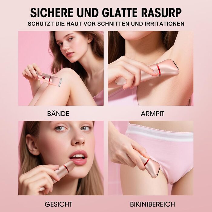 Suttik 3-в-1 тример для інтимної зони для жінок. Електричний бездротовий триммер для бікіні, вологостійкий (IPX6). Зручний подарунок (рожевий)