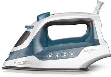 Праска з парою Black+Decker IR06VC: компактна, EvenSteam, антипригарна підошва, блакитно-біла
