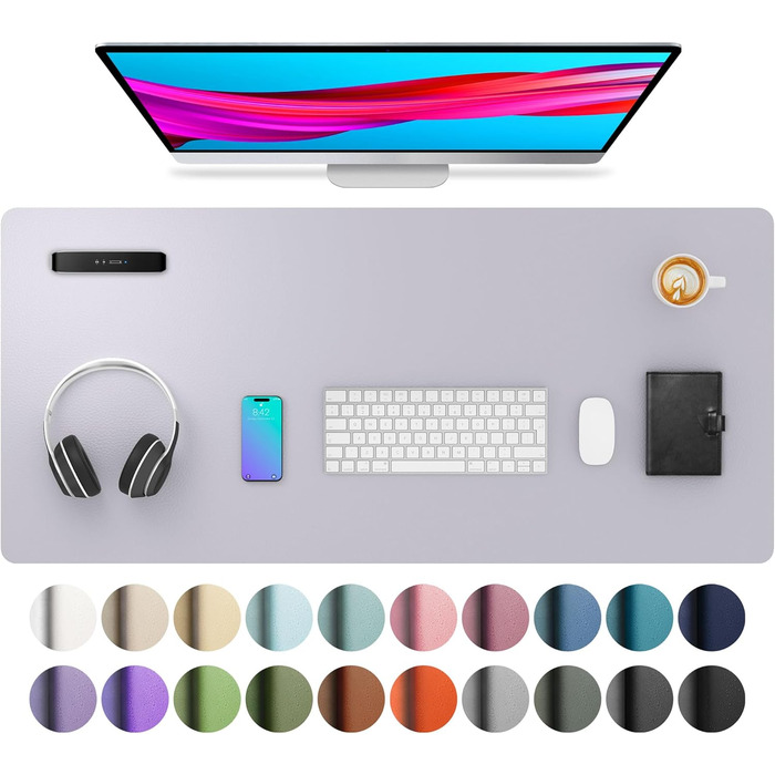 Підкладка під клавіатуру та мишу Aothia, 91x43 см, Lavendel Rauchig (димний лаванда)