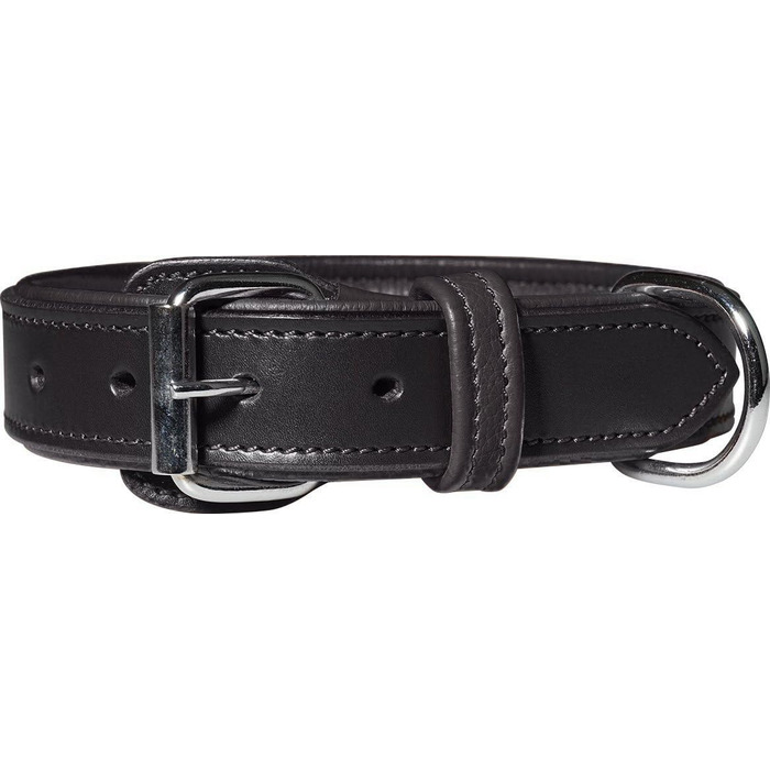 Шкіряний нашийник для собак Knuffelwuff 13967-013 Detroit, чорний, обхват 40-48 см